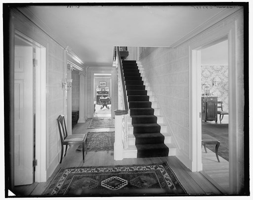Hall and stairway, probably in clubhouse, New York City