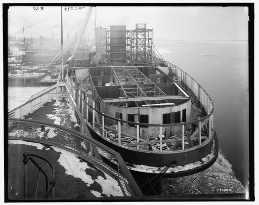 Steamer "City of Cleveland", stern view showing construction