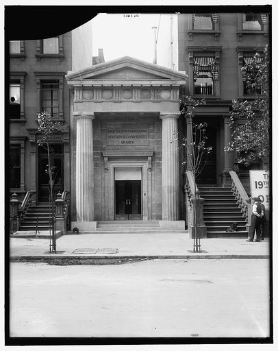 Seventy-second Street branch, 19th Ward Bank, entrance, front view, New York, N.Y.