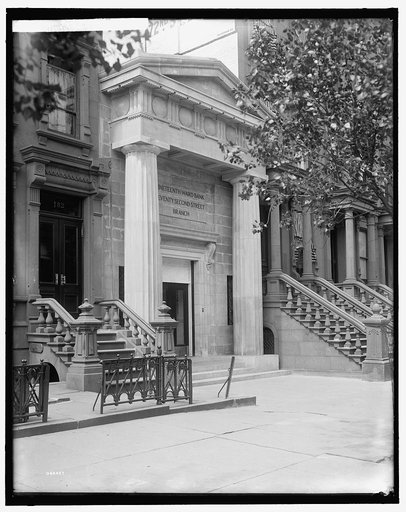 Seventy-second Street branch, 19th Ward Bank, entrance, side view, New York, N.Y.