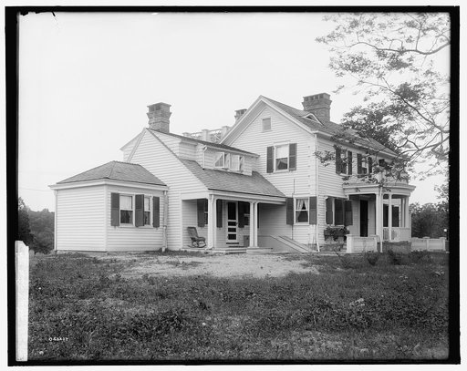Calloway residence, back porch, with chair, Mamaroneck, N.Y.