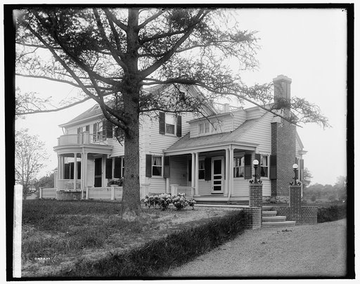 Calloway residence, back & side with tree & flower bed, Mamaroneck, N.Y.