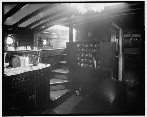 Yacht Althea, cabin showing buffet