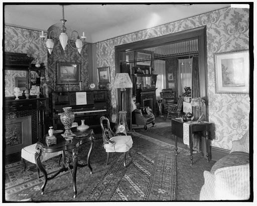 Douglas residence, parlors with arch between, Detroit, Mich.