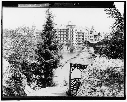 Gazebo and lake, Mohonk Mountain House, Lake Mohonk, N.Y.