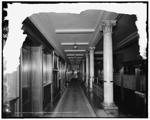 Private office corridor, Hiram Walker & Sons, Ltd., Walkerville, Ont.
