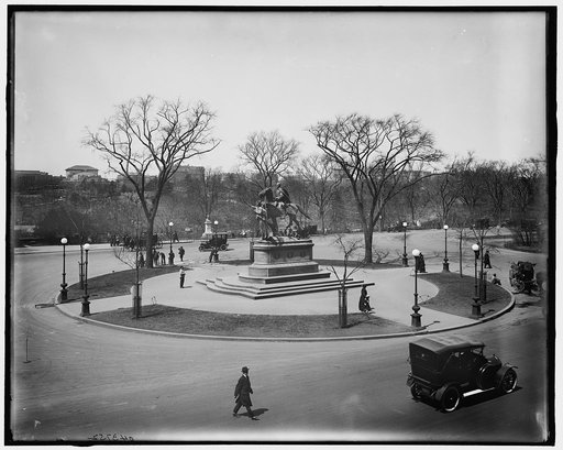 View of Central Park and Sherman statue from the windows of Hotel Netherland, New York, N.Y.