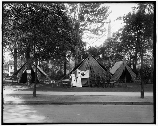 Visiting Nurses' Association, Grand Army of the Republic National Encampment, 1914, tents, Grand Circus Park, Detroit, Mich.