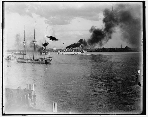 Detroit River scene, S.S. North Land