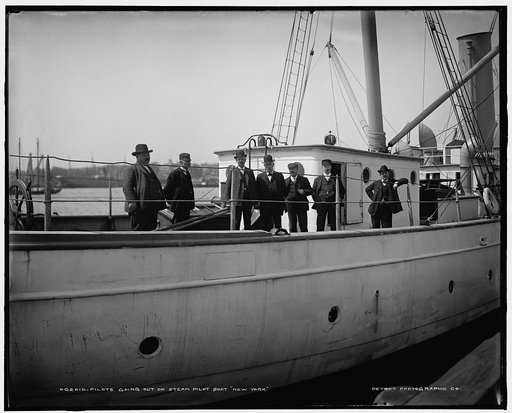 Pilots going out on steam pilot boat New York