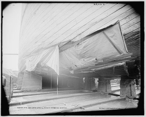 Str. John Craig showing patch in starboard quarter