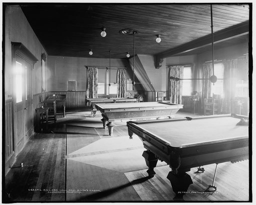 Billiard hall, Paul Smith's casino, Adirondack Mountains