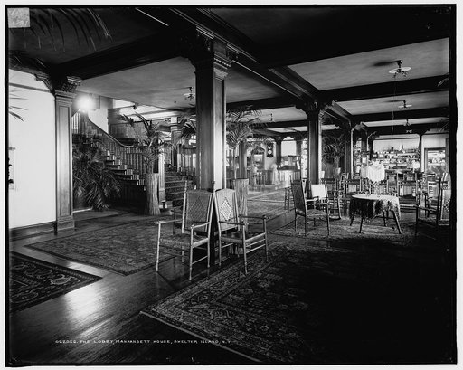 The Lobby, Manhansett [i.e. Manhanset] House, Shelter Island, N.Y.