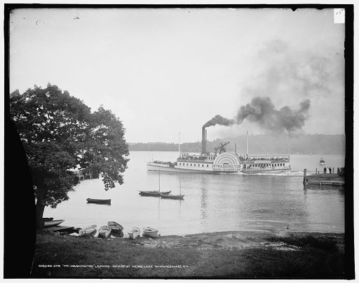 Str. Mt. Washington leaving wharf at Weirs, Lake Winnipesaukee, N.H.
