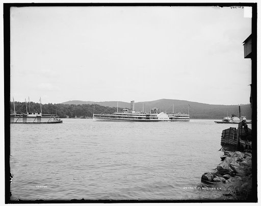 Steamer New York passing through Highlands, Hudson River, N.Y.