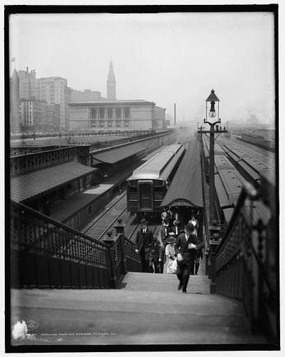 Arriving from the suburbs, Chicago, Ill.