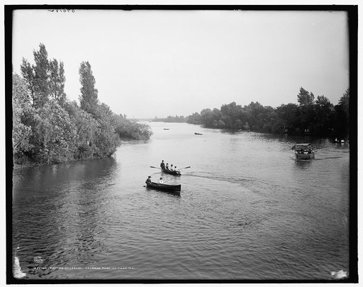 Boating on lagoon, Jackson Park, Chicago, Ill.