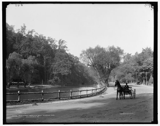 Wissahickon Creek and drive, Fairmount Park, Philadelphia, Pa.