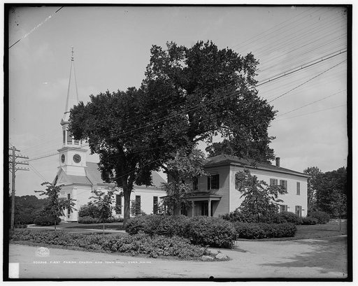 First parish church and town hall, York, Maine