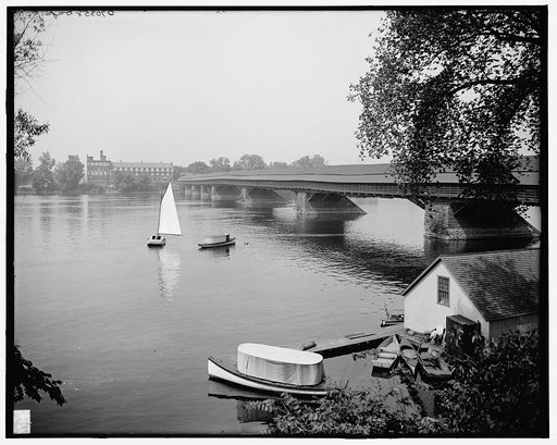 Old toll bridge and river, Springfield, Mass.