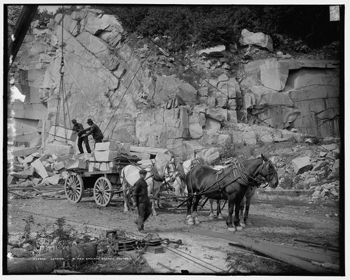 Loading, a New England granite quarry