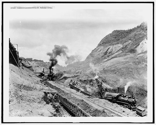 Famous Cucaracha slide, Panama Canal