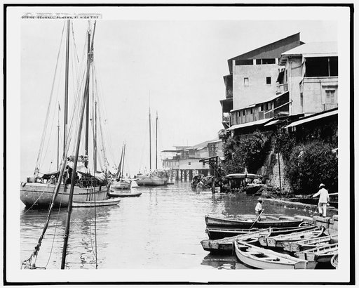 Seawall, Panama, at high tide