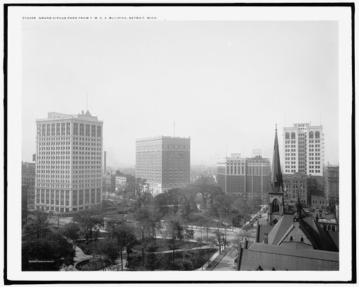 Grand Circus Park from Y.M.C.A. Building, Detroit, Mich.
