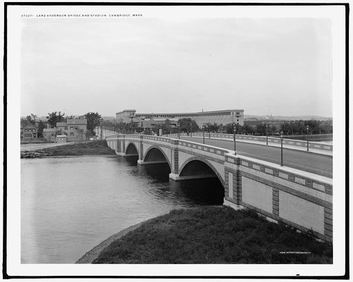 Larz Anderson Bridge and [Harvard University] stadium, Cambridge, Mass.