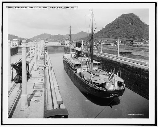 Pedro Miguel Locks, east chamber, looking north, Panama Canal