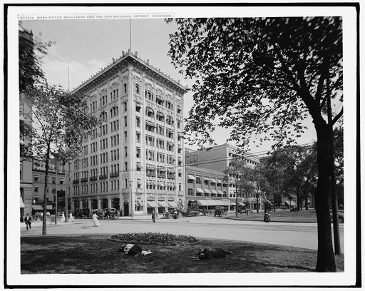 Washington Boulevard and the gas building, Detroit, Michigan
