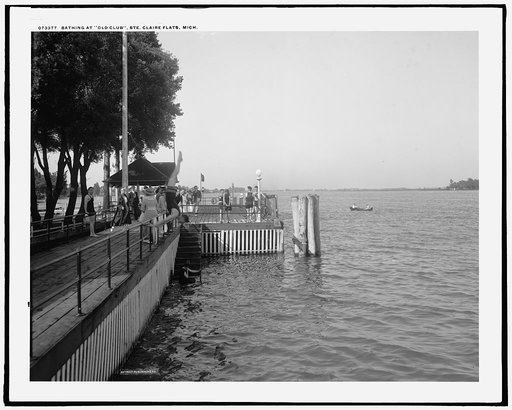 Bathing at Old Club, Ste. Claire [sic] Flats, Mich.