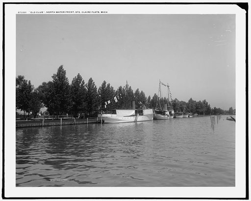 Old Club, north water front, Ste. Claire [sic] Flats, Mich.