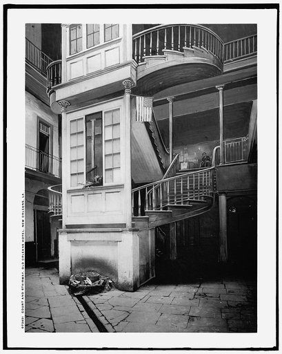 Court and stairway, Old Orleans Hotel, New Orleans, La.