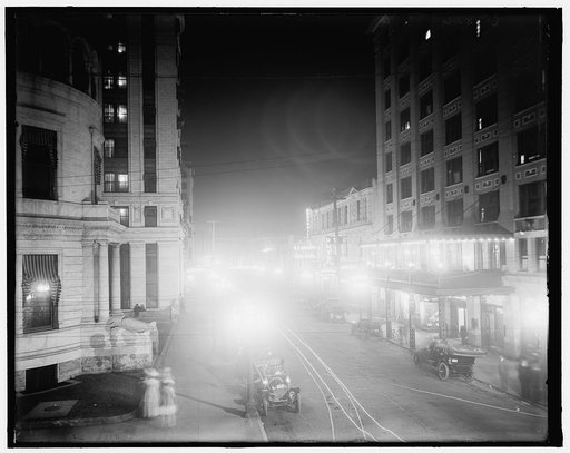 Forsyth Street at night, Jacksonville, Fla.