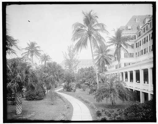 North from the colonnade, Royal Poinciana, Palm Beach, Fla.