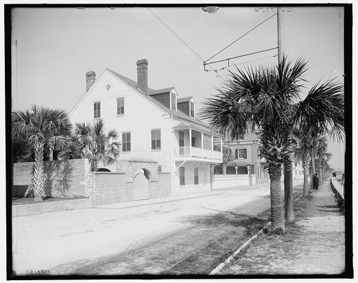 Fla. homes along Bay St. sea wall, St. Augustine, Fla.