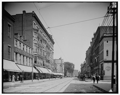 Merrimack Street looking east, Lowell, Mass.