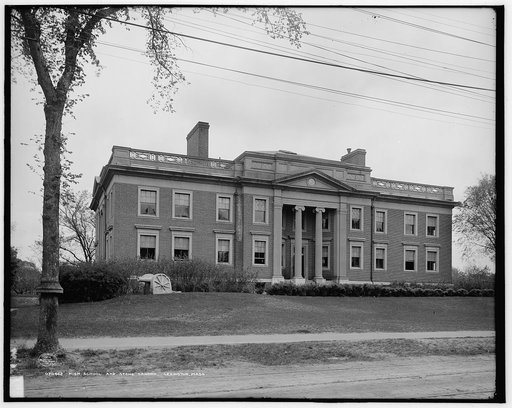 High school and stone cannon, Lexington, Mass.