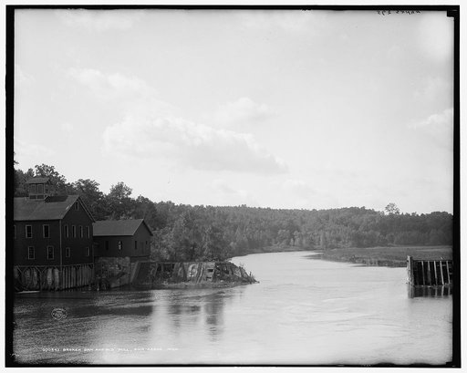 Broken dam and old mill, Ann Arbor, Mich.