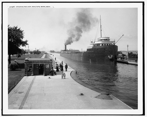 Entering Poe Lock, Sault Ste. Marie, Mich.