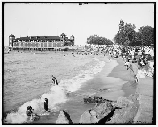 The Beach and pavilion, Gordon Pk. [Park], Cleveland, O[hio