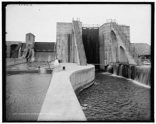 The Great locks, Chicago Drainage Canal, Lockport, Ill's.
