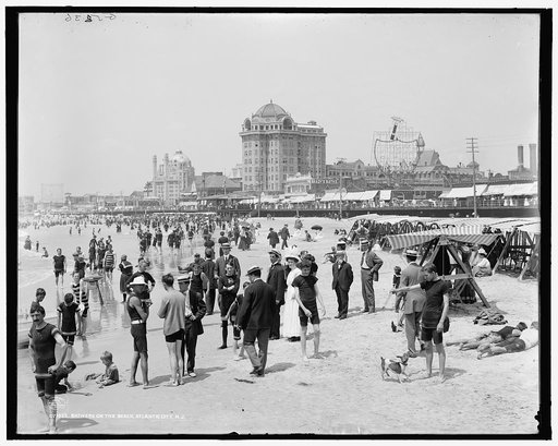 Bathers on the beach, Atlantic City, N.J.