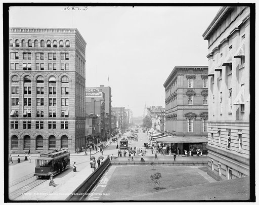 F Street, looking toward [Dept. of the] Treasury, Washington, D.C.