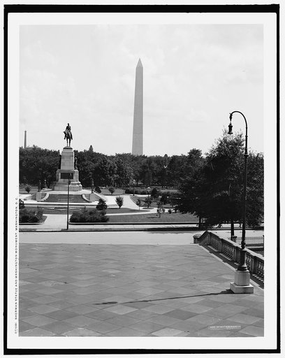 Sherman statue and Washington Monument, Washington, D.C.