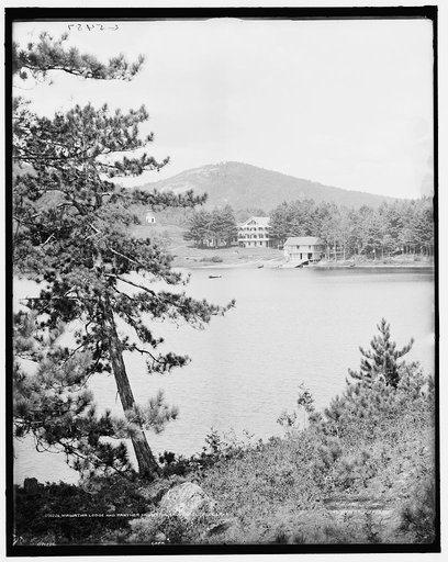 Hiawatha Lodge and Panther Mountain from Spectacle Lake [i.e. Ponds