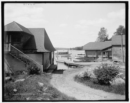 The Boat landing, Saranac Club, Adirondack Mts., N.Y.