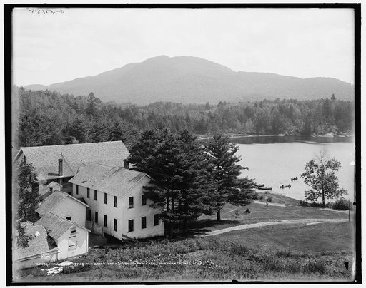 Hiawatha Lodge and Stony Brook, Upper Saranac Lake, Adirondack Mts., N.Y.