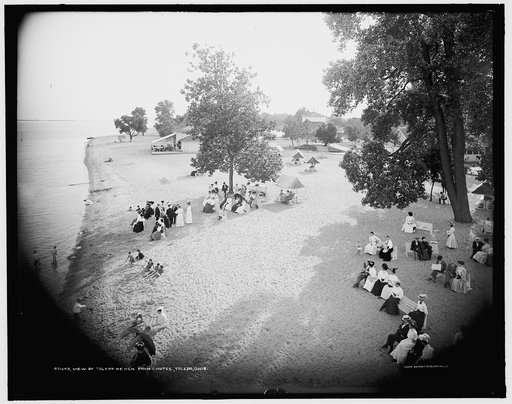 View of Toledo beach from chutes, Toledo, Ohio